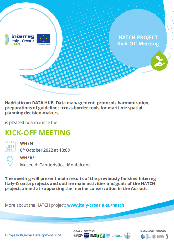 Progetto HATCH-HADRIATICUM HUB Kick-Off Meeting. 6.10.2022