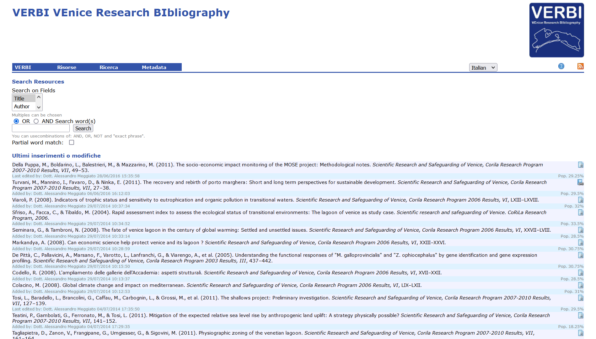 4. VERBI Venice Research Bibliography